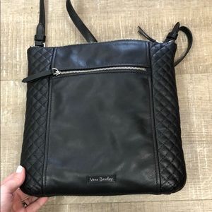 Carryall Hipster in black leather by Vera Bradley